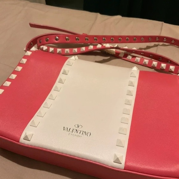 Valentina Pink and White Studded Crossbody Bag - Picture 4 of 7